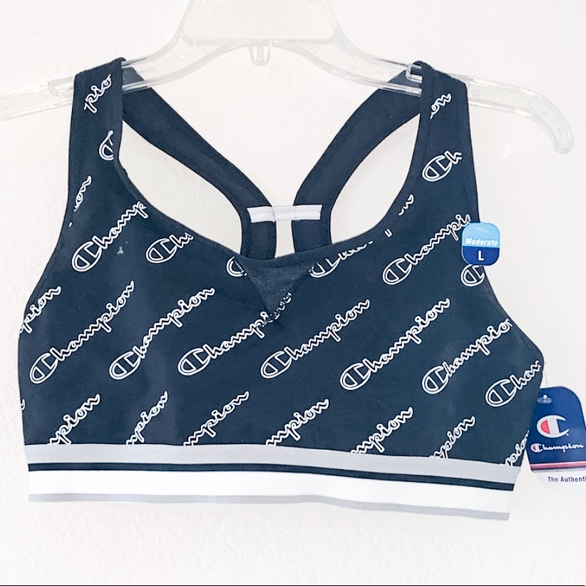 Champion Black Out Authentic Novelty Sports Bra